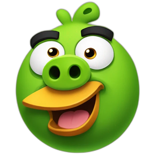 The green pig from Angry Birds rules the birds emoji