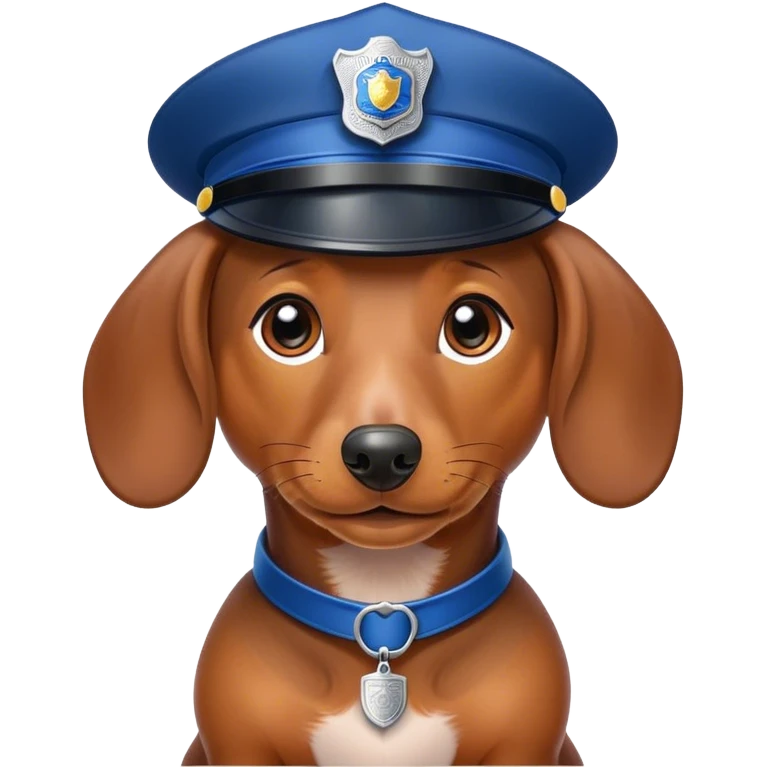 Dachshund wearing police hat emoji