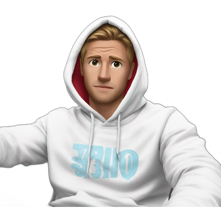 cool guy in white hoodie emoji