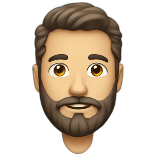 Calvo con barba emoji
