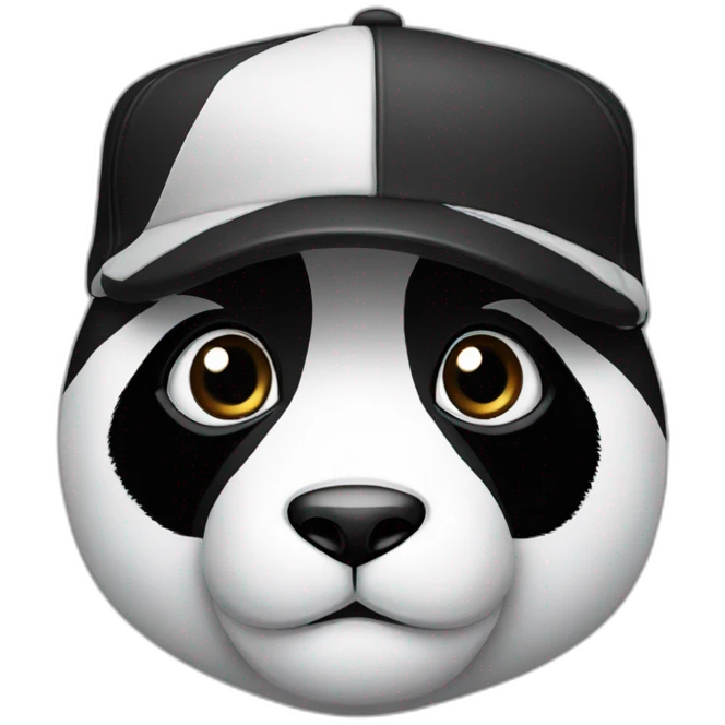 panda with a black baseball cap emoji