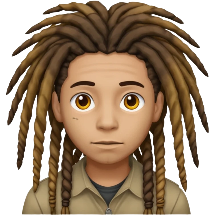 Dreads not smiling and mixed skin color emoji emoji