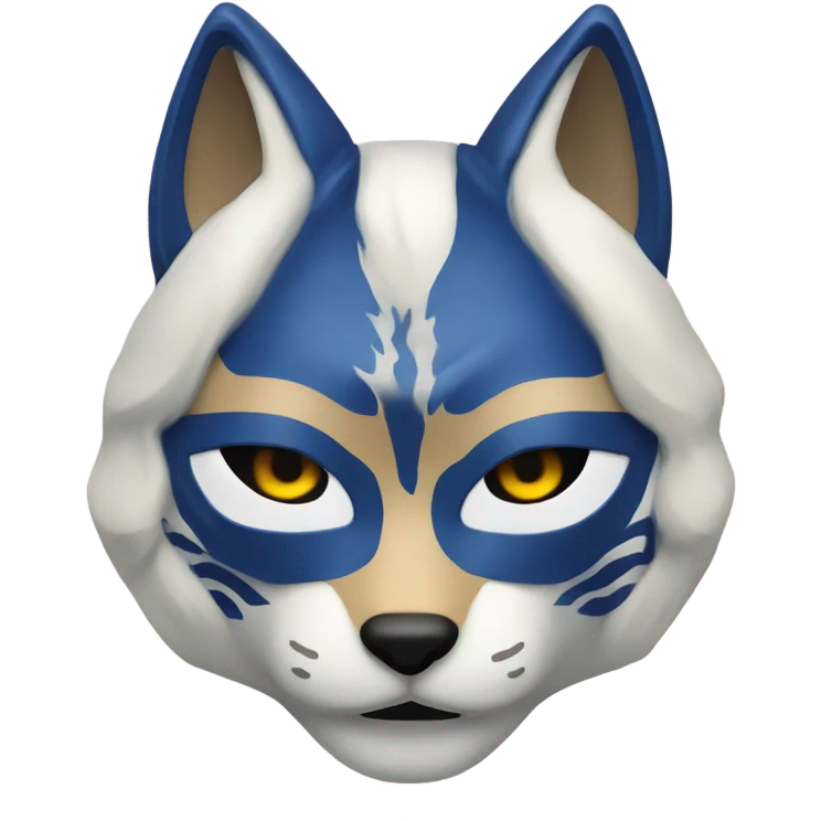 Blue japanese kitsune mask emoji