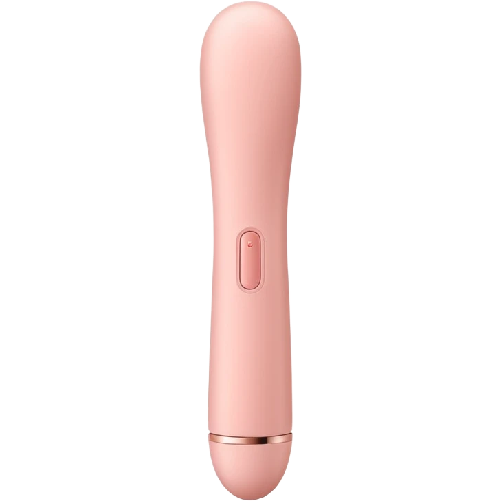 minimal flat emoji of a sleek female vibrator, soft blush and nude tones, smooth matte silicone texture, rounded elegant shape, clean vector style, no background, high-quality icon emoji