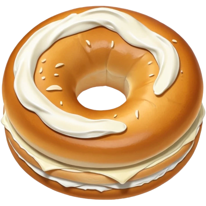 Bagel and cream cheese emoji