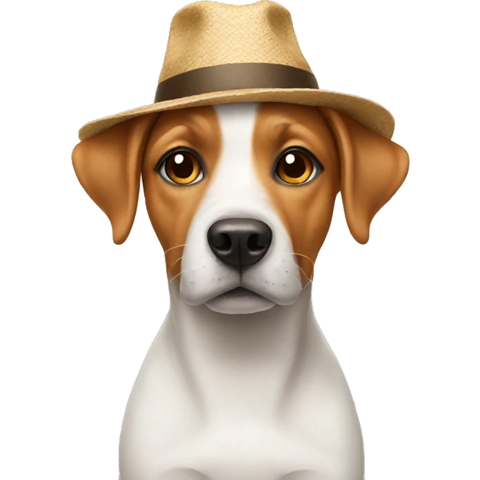Dog wearing hat emoji