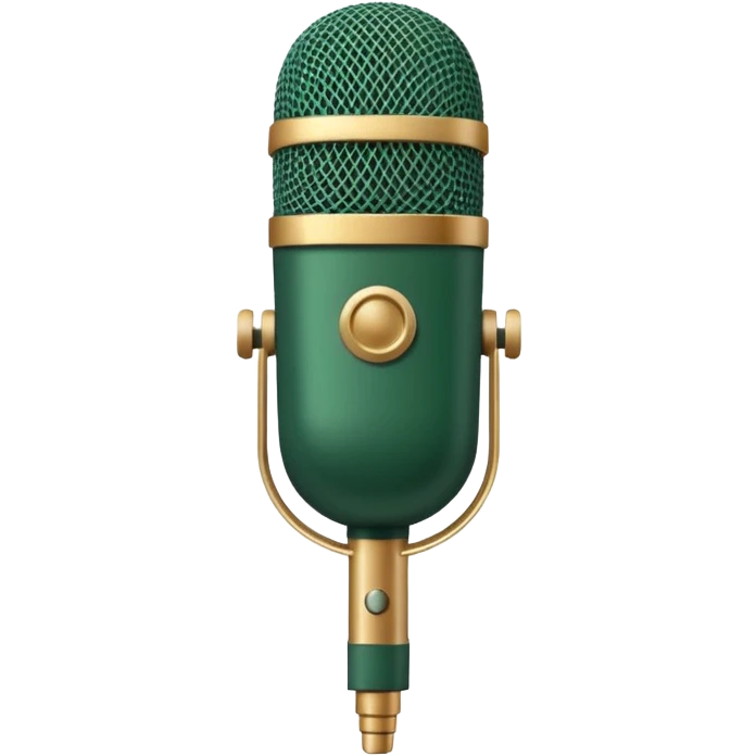 radio microphone, dark green with beige inserts, minimalism, drop shape emoji
