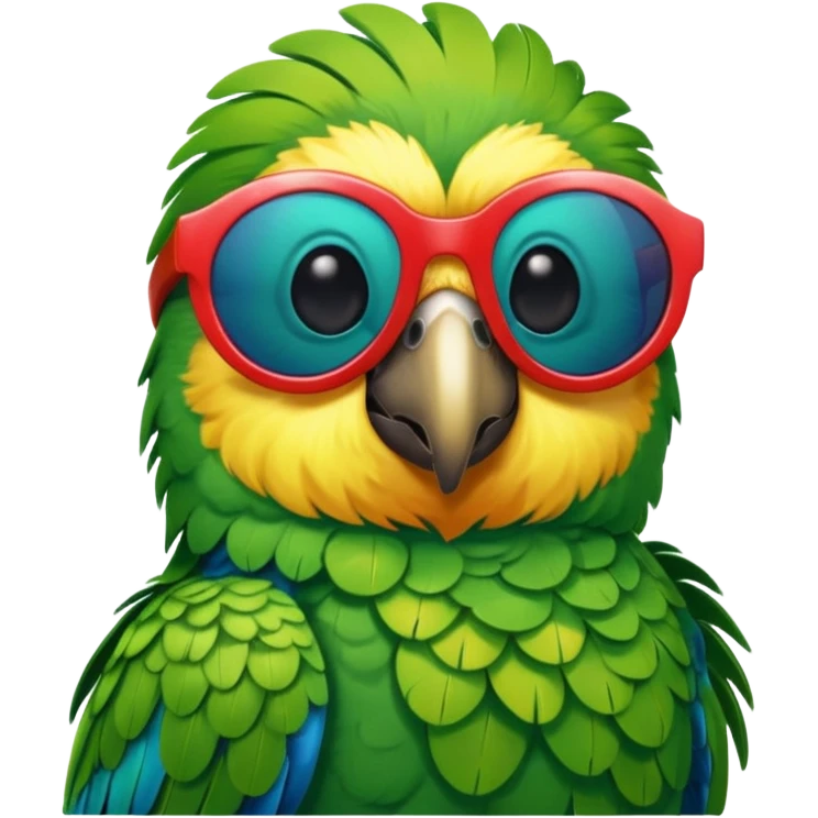 Parrot with shiny sunglasses emoji
