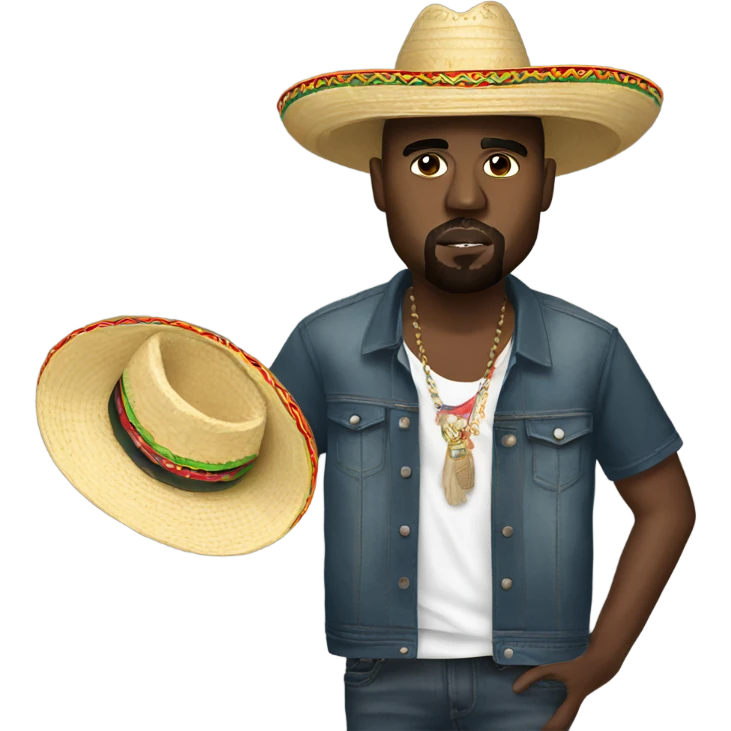  kanye west with a sombrero and maracas  emoji