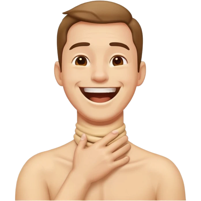 Man holding his neck and laughing  emoji