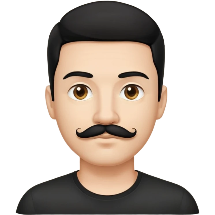 tech bro black hair black mustache black shirt emoji