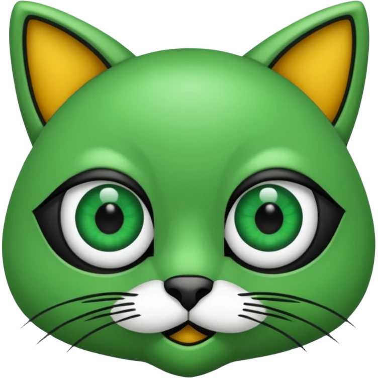 Gata con ojos verdes y negro emoji