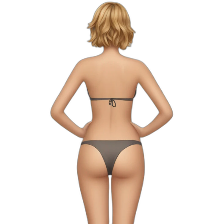 Jennifer Lawrence in bikini back turned full emoji