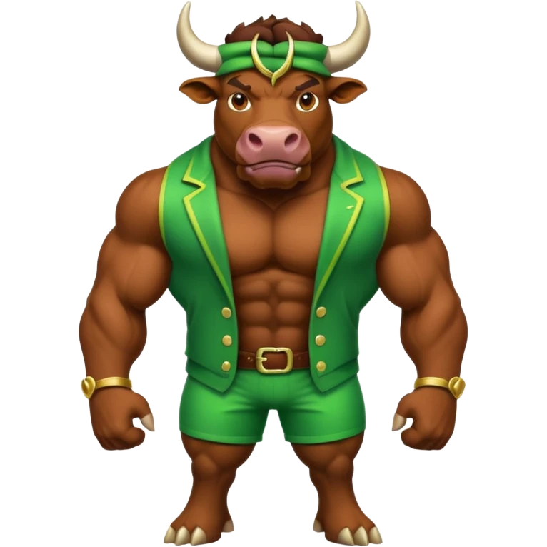 Green bull with clothes emoji