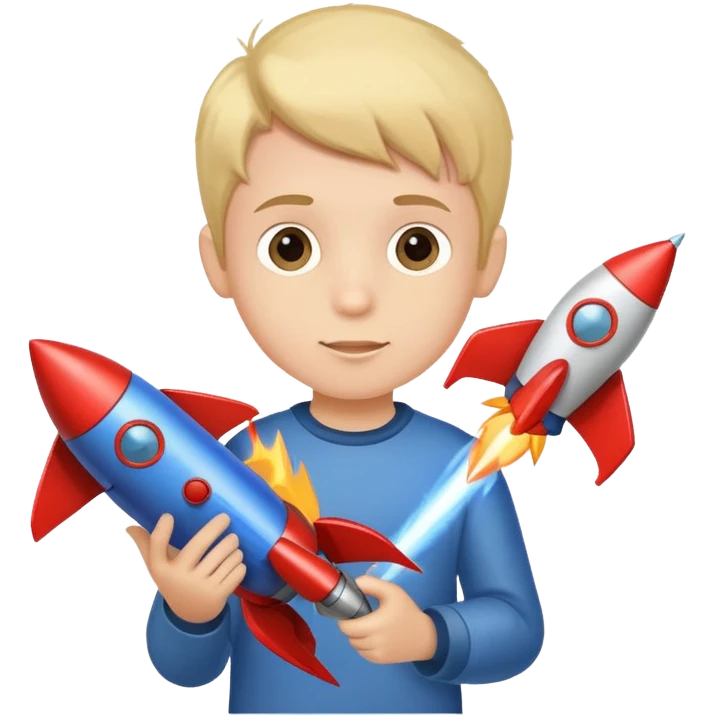 Boy with rocket  emoji