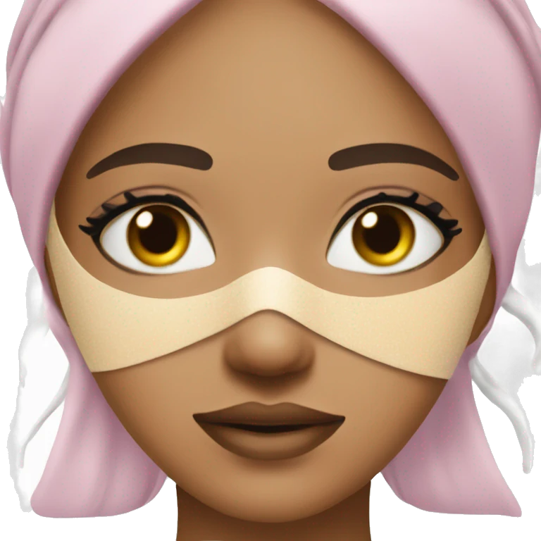 Girl doing skincare Maske on her Face 🥒 on her eyes  emoji