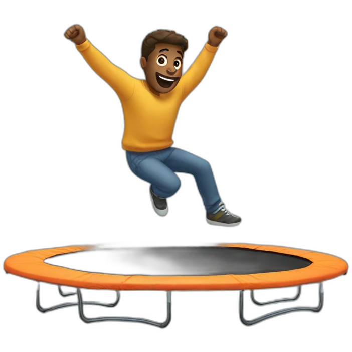 Man jumping in a trampoline emoji