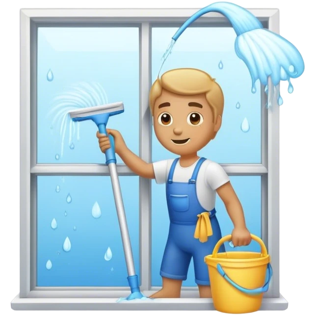 guy cleaning windows water emoji