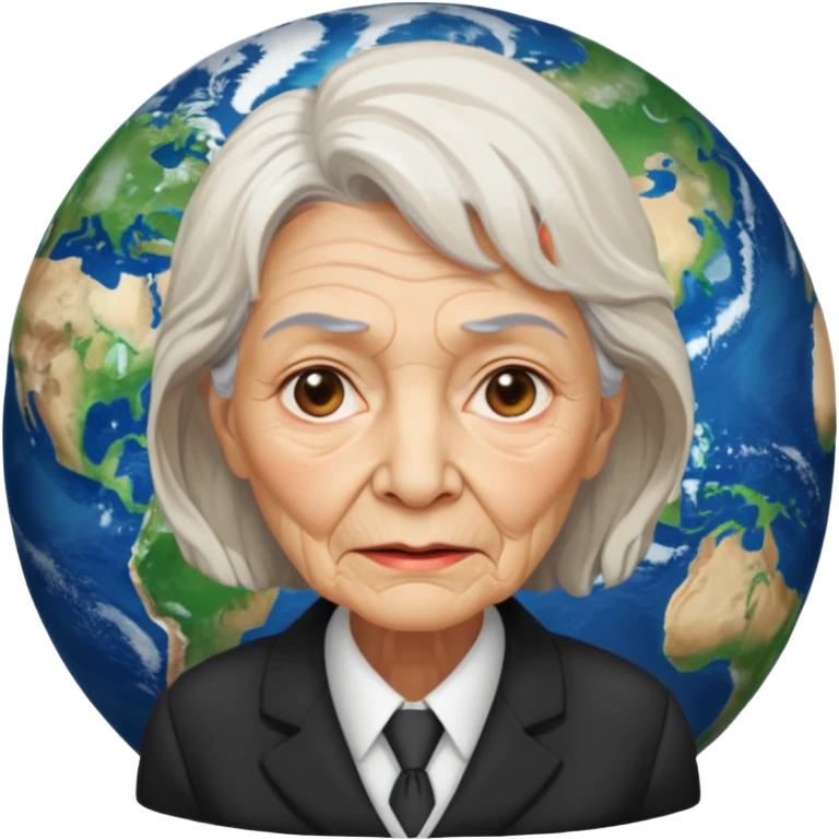 Planet earth emoji ceo old women face  emoji