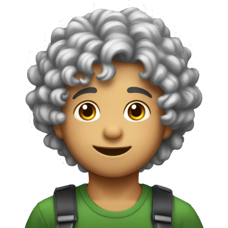 Niño de 3 años pelirrojo con rizos feliz emoji