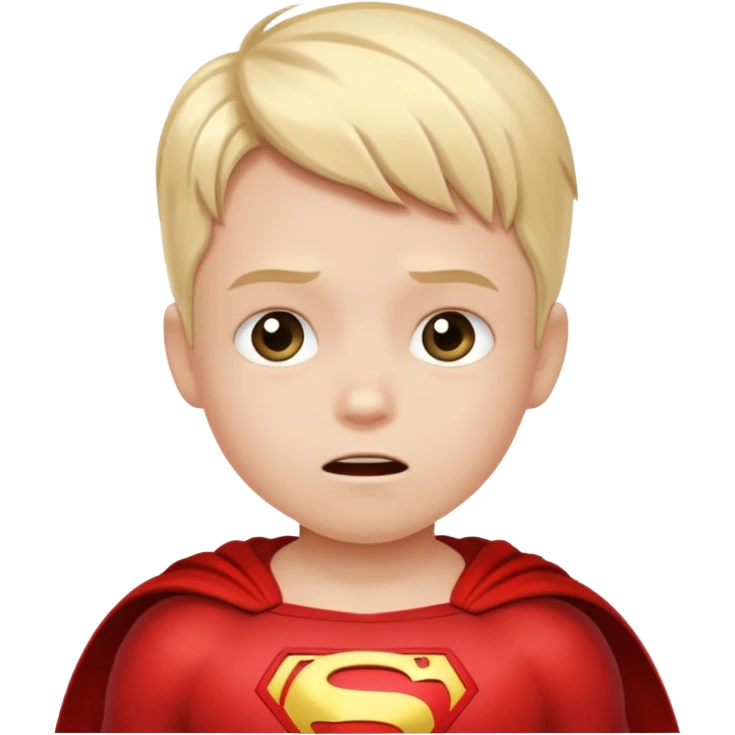 Ein Kind fühlt sich hilflos und beginnt sich wie ein bewunderter Superheld zu verhalten emoji