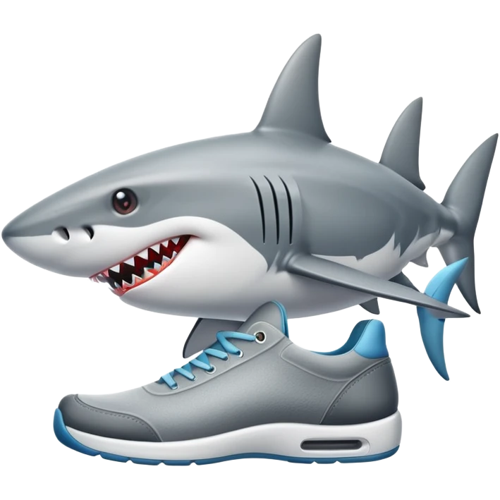 Shark with shoes emoji