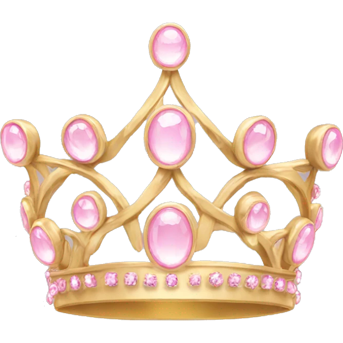 Gold tiara with light pink jewels emoji