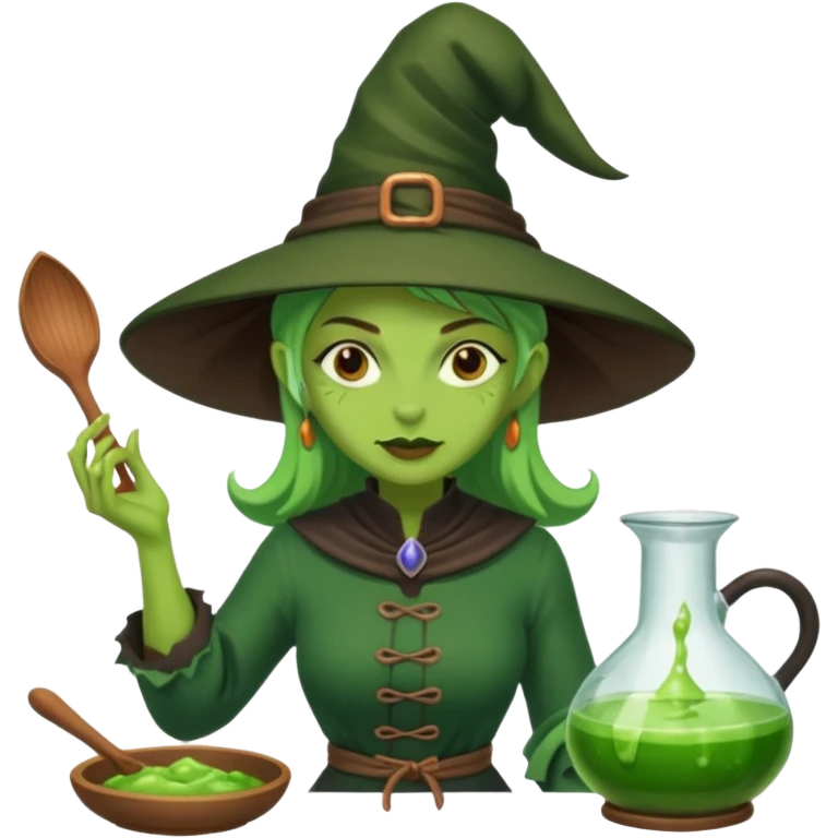 green witch cooking potion emoji