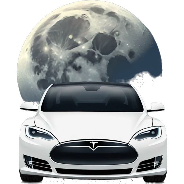 tesla under moon emoji