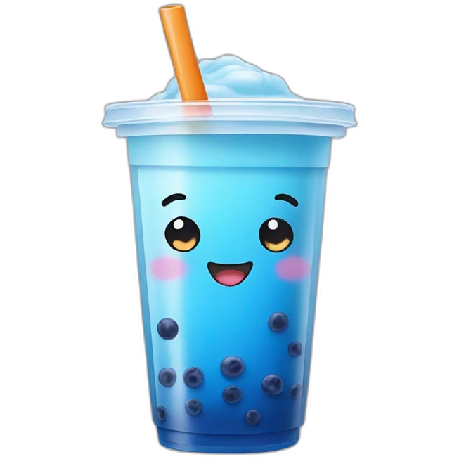 Blue bubble tea emoji