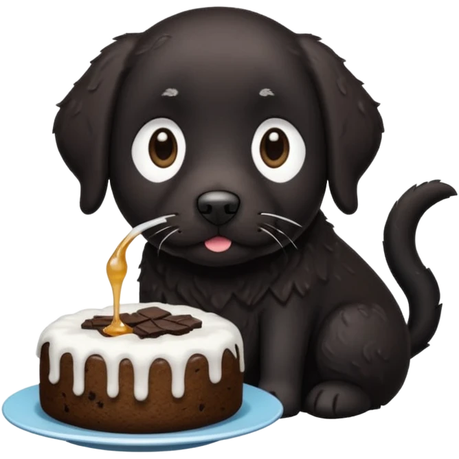 Tea cake black Labrador  emoji