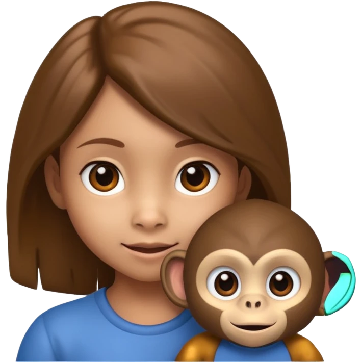 8 year old child girl look like 🐒 emoji