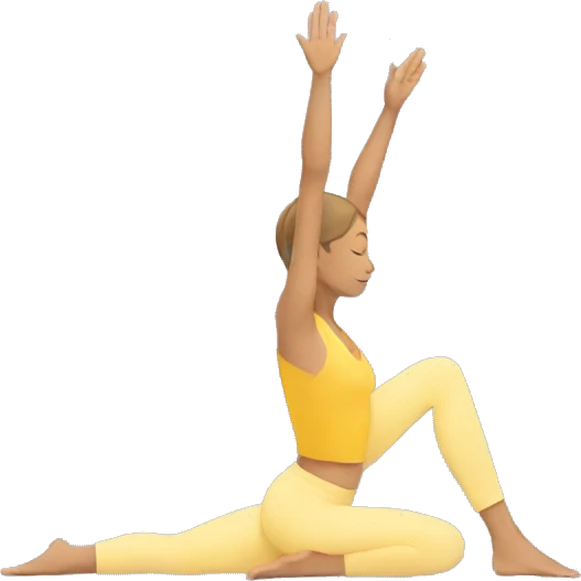 person with yellow skin tone doing yoga emoji