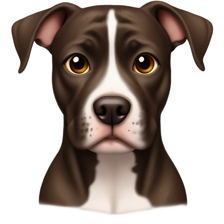 Dark brown staffordshire terrier with big brown eyes emoji