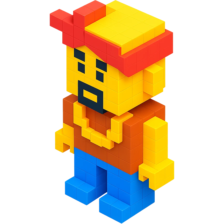Lego version of 2Pac with a bandana and gold chain emoji