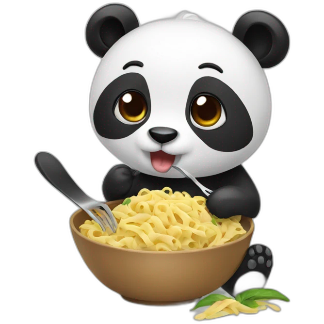 Panda eating pasta emoji