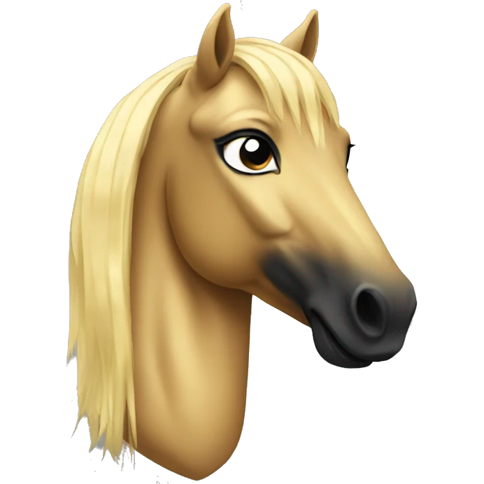 Golden horse with black hair  emoji