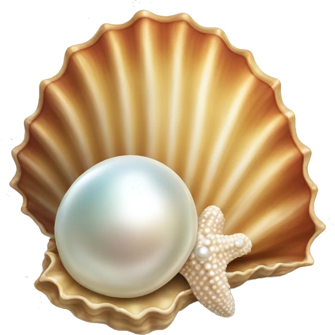 Seashell with pearl emoji