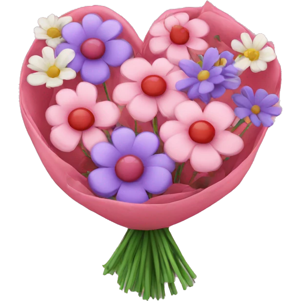 Heart flower bouquet  emoji