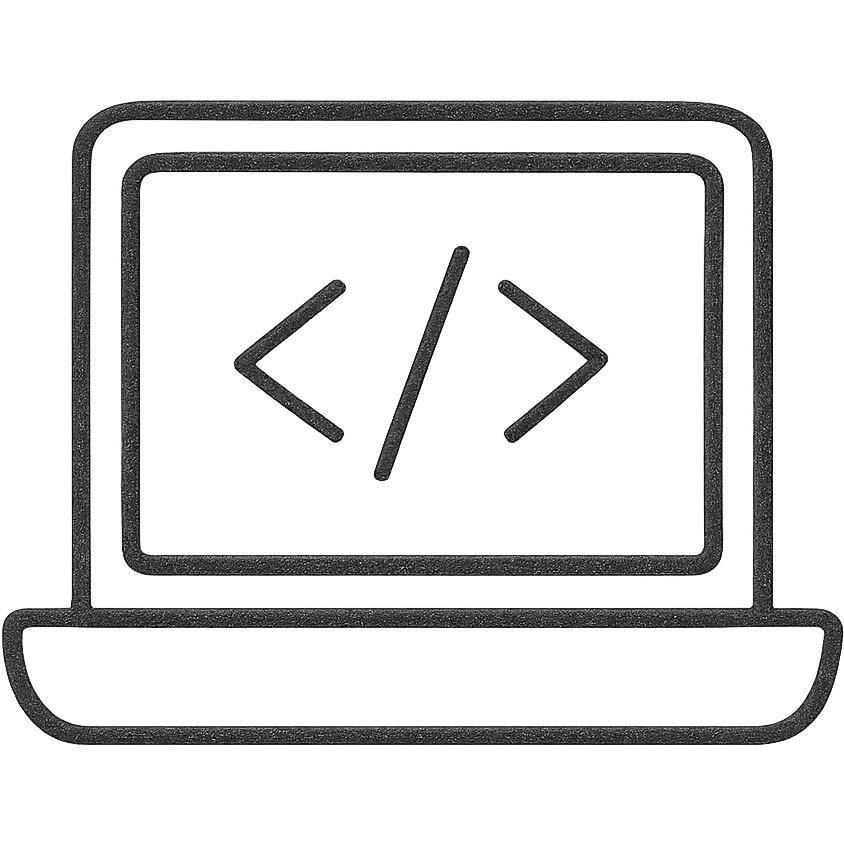 Add hand drawn line art style code elements on the screen and desktop, keeping hand drawn line art style with a minimalist background, maintaining transparent background. emoji