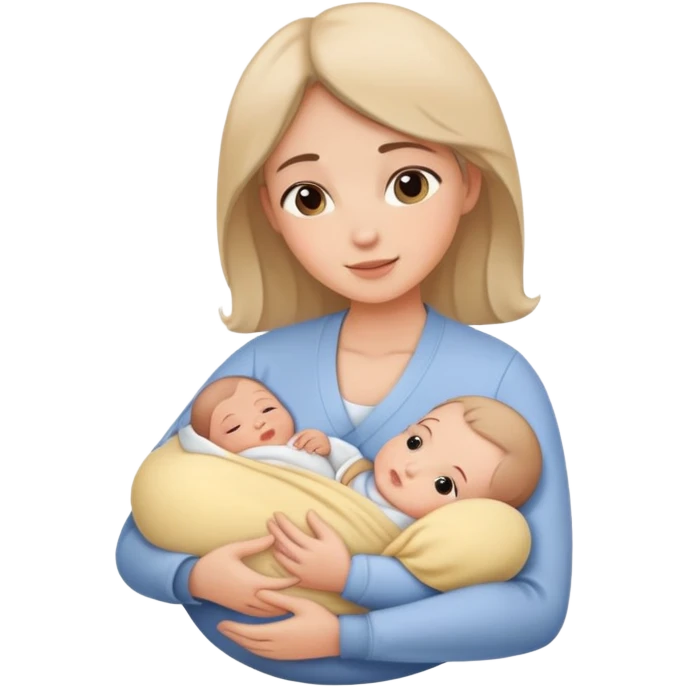 Mother cradling and nursing infant, caring pose emoji