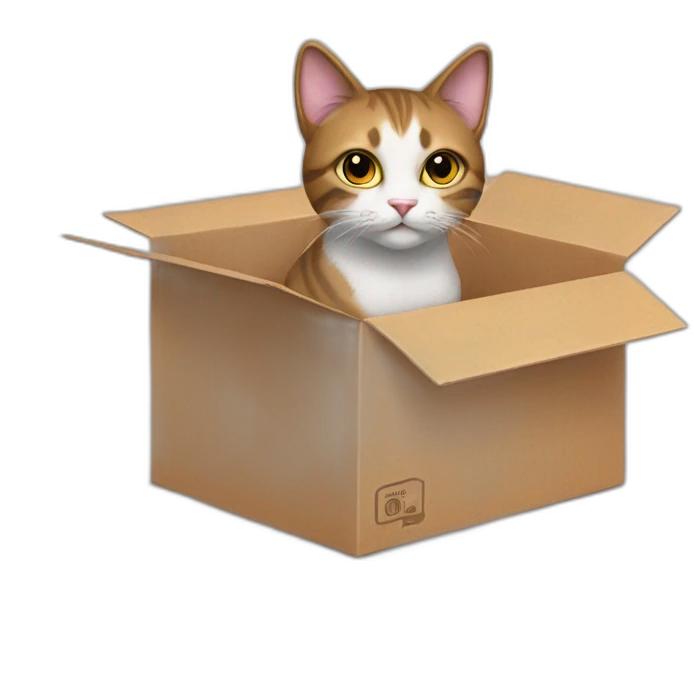 A cat on a box emoji