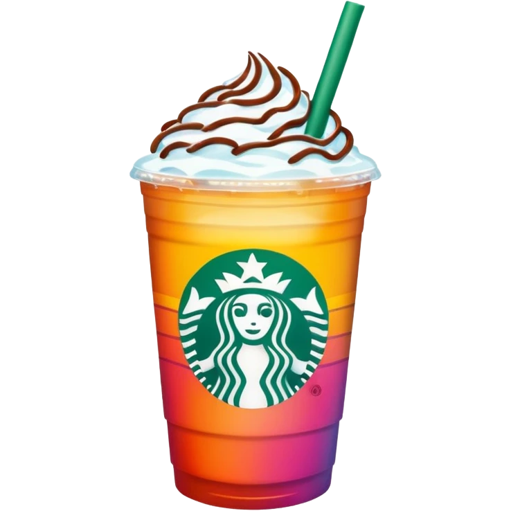starbucks summer drink on a summer background (ios emoji style) emoji