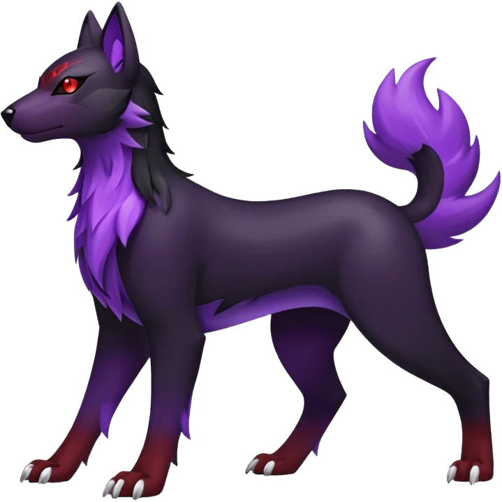 Shiny Exotic Excessive Mysterious Houndour-Poochyena-Pokémon-Fakémon-hybrid-creature (full body) emoji