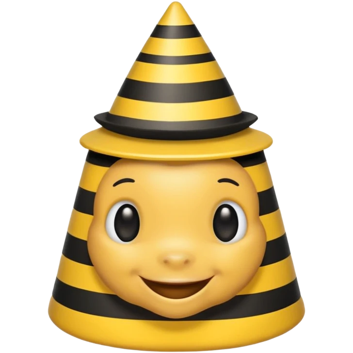 Happy bee with striped party hat emoji
