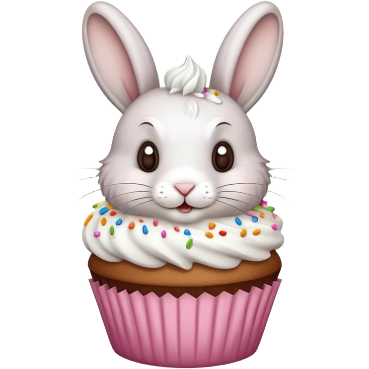 rabbit eating cupcake emoji