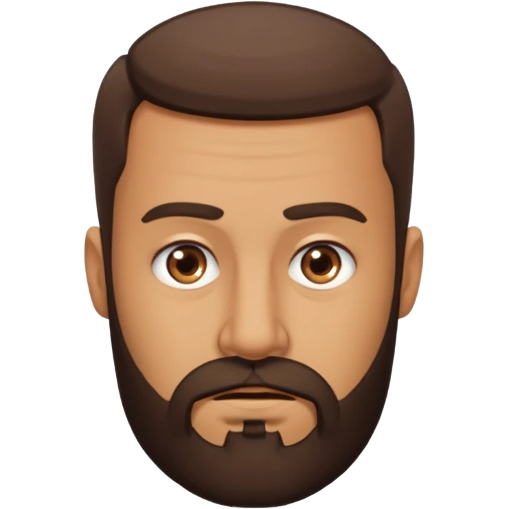 man, short hair, brown eyes, full beard, disgusted emoji
