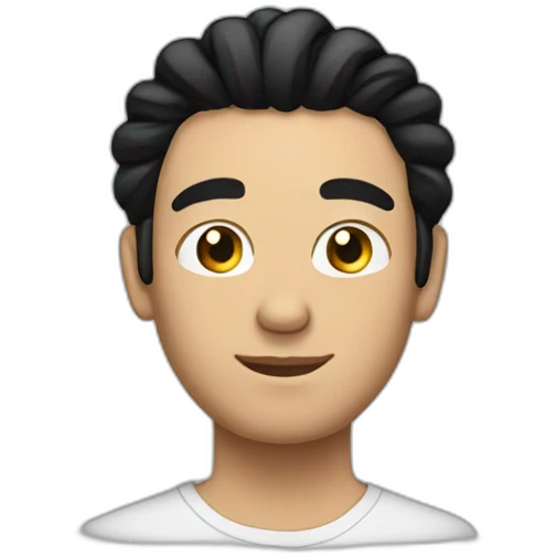 white guy with black hair in a man bun emoji