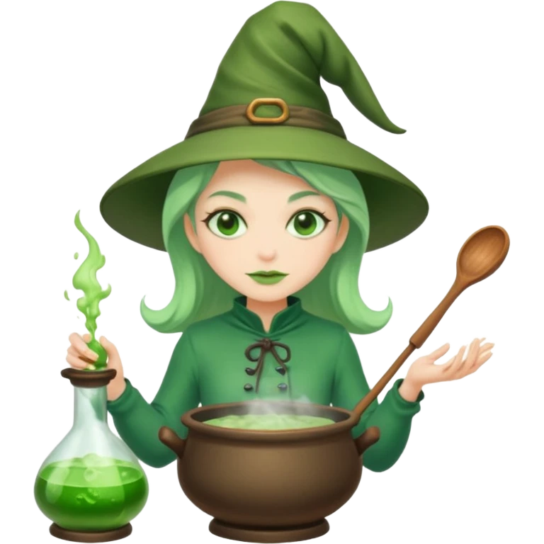 green witch cooking potion emoji