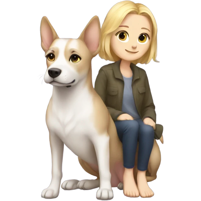 cute dog and cate together fullbody emoji